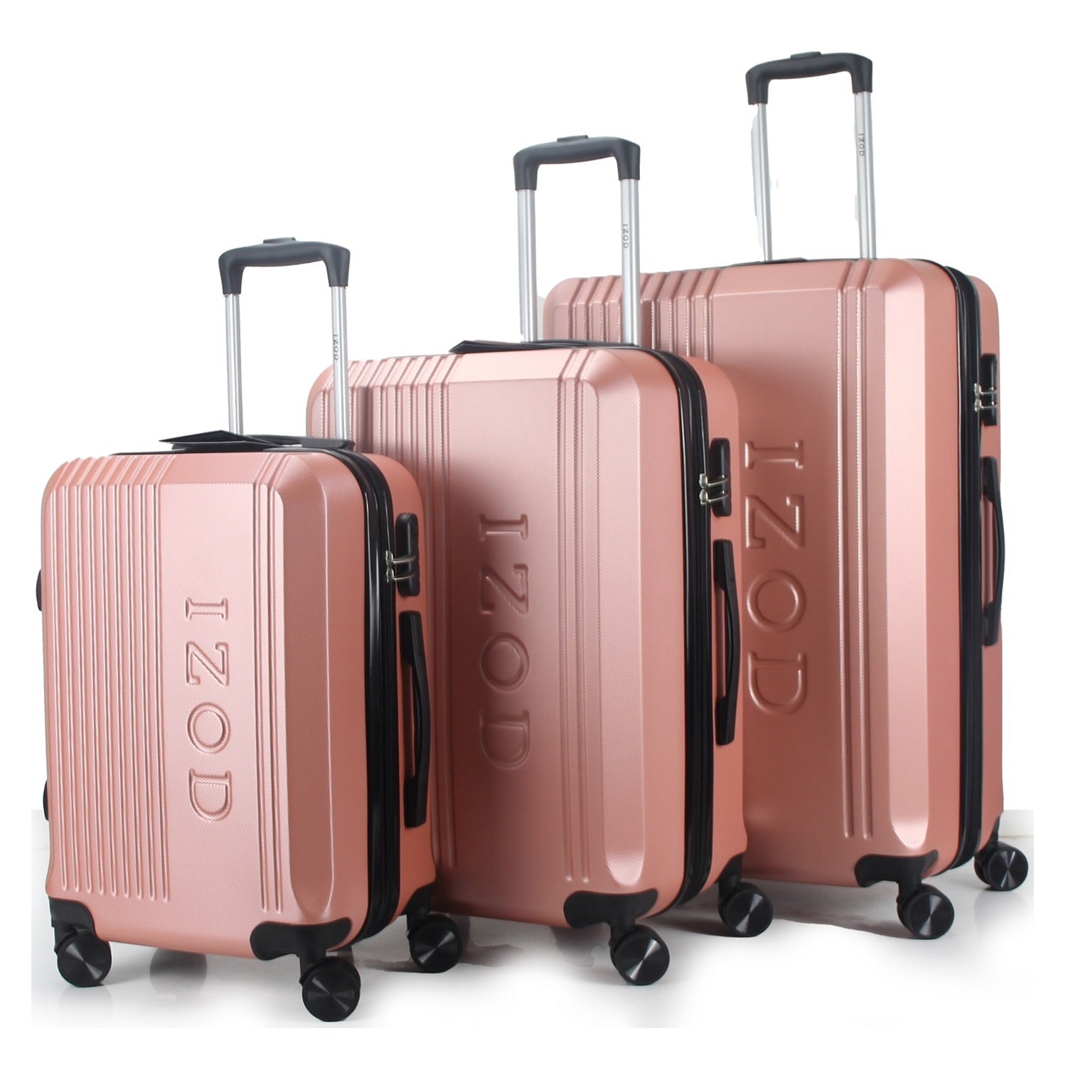 IZOD Zane Expandable ABS Hard shell Lightweight 360 Dual Spinning Wheels Combo Lock 28", 24", 20" 3 Piece Luggage Set