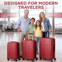 IZOD Zane Expandable ABS Hard shell Lightweight 360 Dual Spinning Wheels Combo Lock 28", 24", 20" 3 Piece Luggage Set
