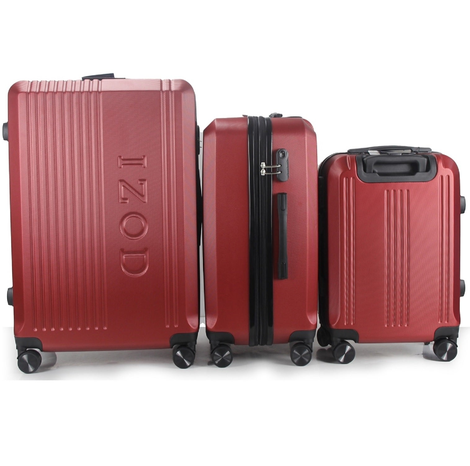 IZOD Zane Expandable ABS Hard shell Lightweight 360 Dual Spinning Wheels Combo Lock 28", 24", 20" 3 Piece Luggage Set