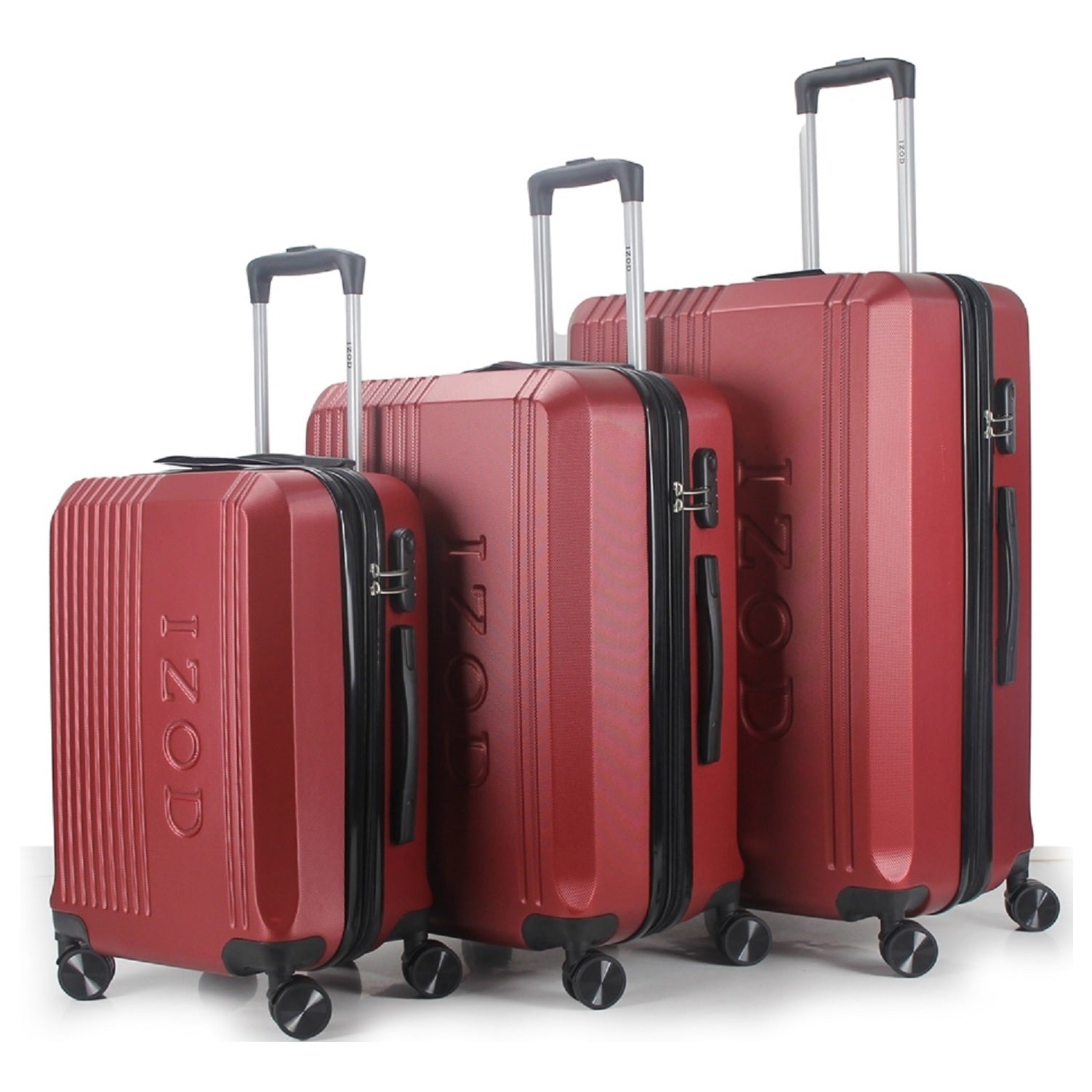 IZOD Zane Expandable ABS Hard shell Lightweight 360 Dual Spinning Wheels Combo Lock 28", 24", 20" 3 Piece Luggage Set