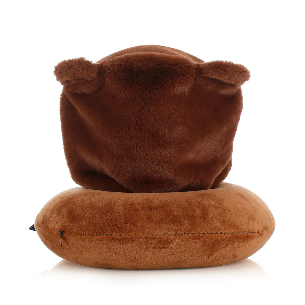 IZOD Mimi Kids Memory Foam Travel Pillow with Hoodie