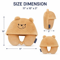 IZOD Mimi Kids Memory Foam Travel Pillow with Hoodie