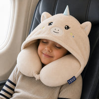 IZOD Mimi Kids Memory Foam Travel Pillow with Hoodie