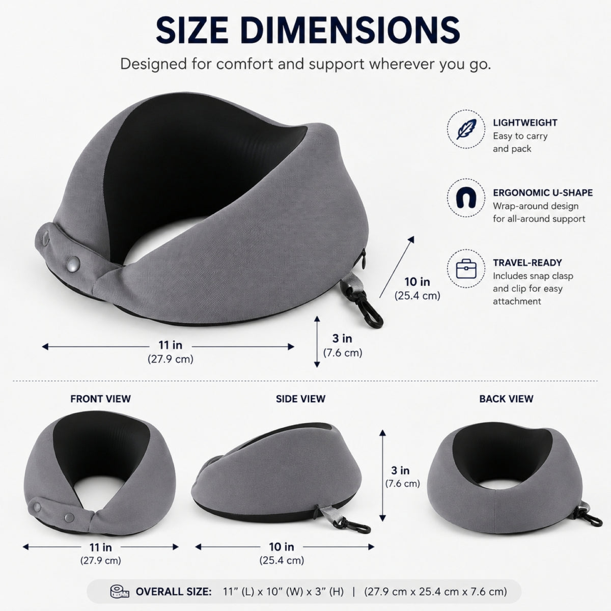 IZOD Moon Memory Foam Travel Neck Pillow