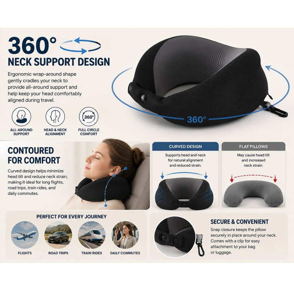 IZOD Moon Memory Foam Travel Neck Pillow