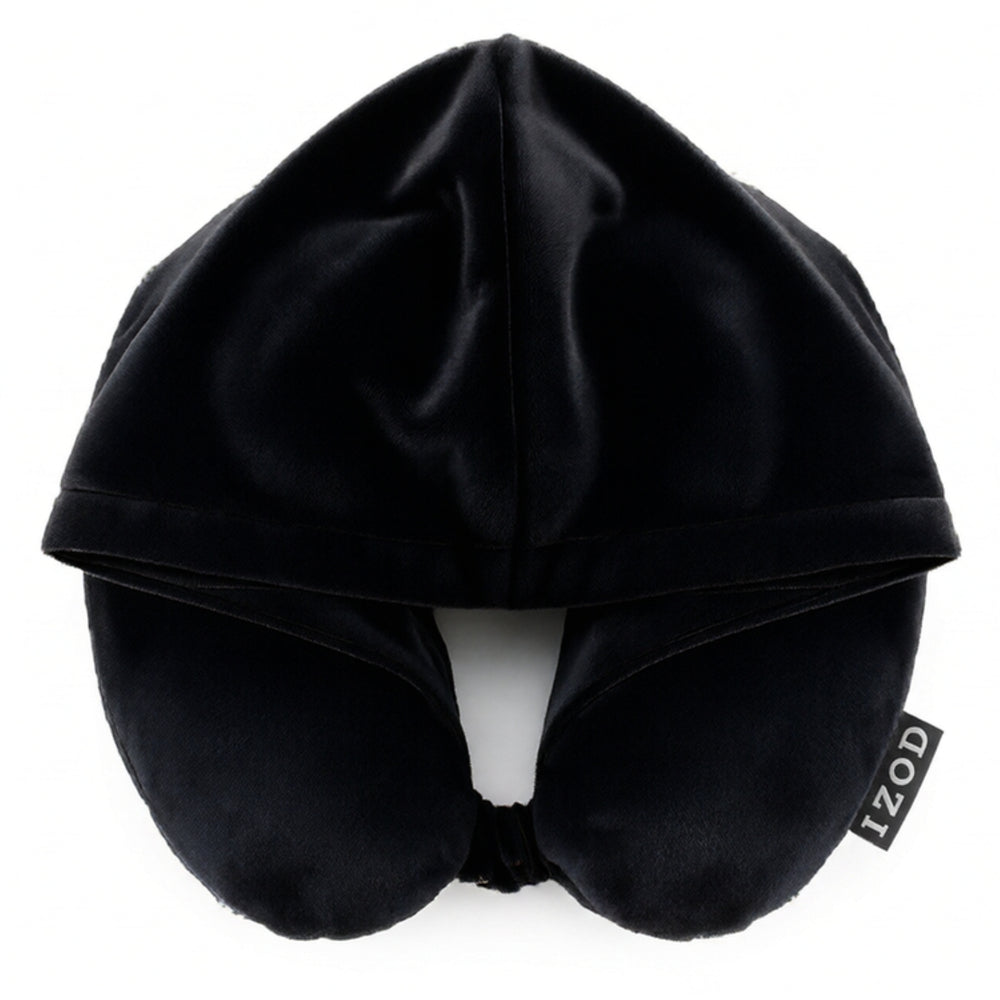 IZOD Twinkle Memory Foam Travel Neck Pillow with Hoodie