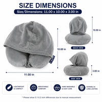 IZOD Twinkle Memory Foam Travel Neck Pillow with Hoodie