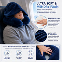 IZOD Twinkle Memory Foam Travel Neck Pillow with Hoodie