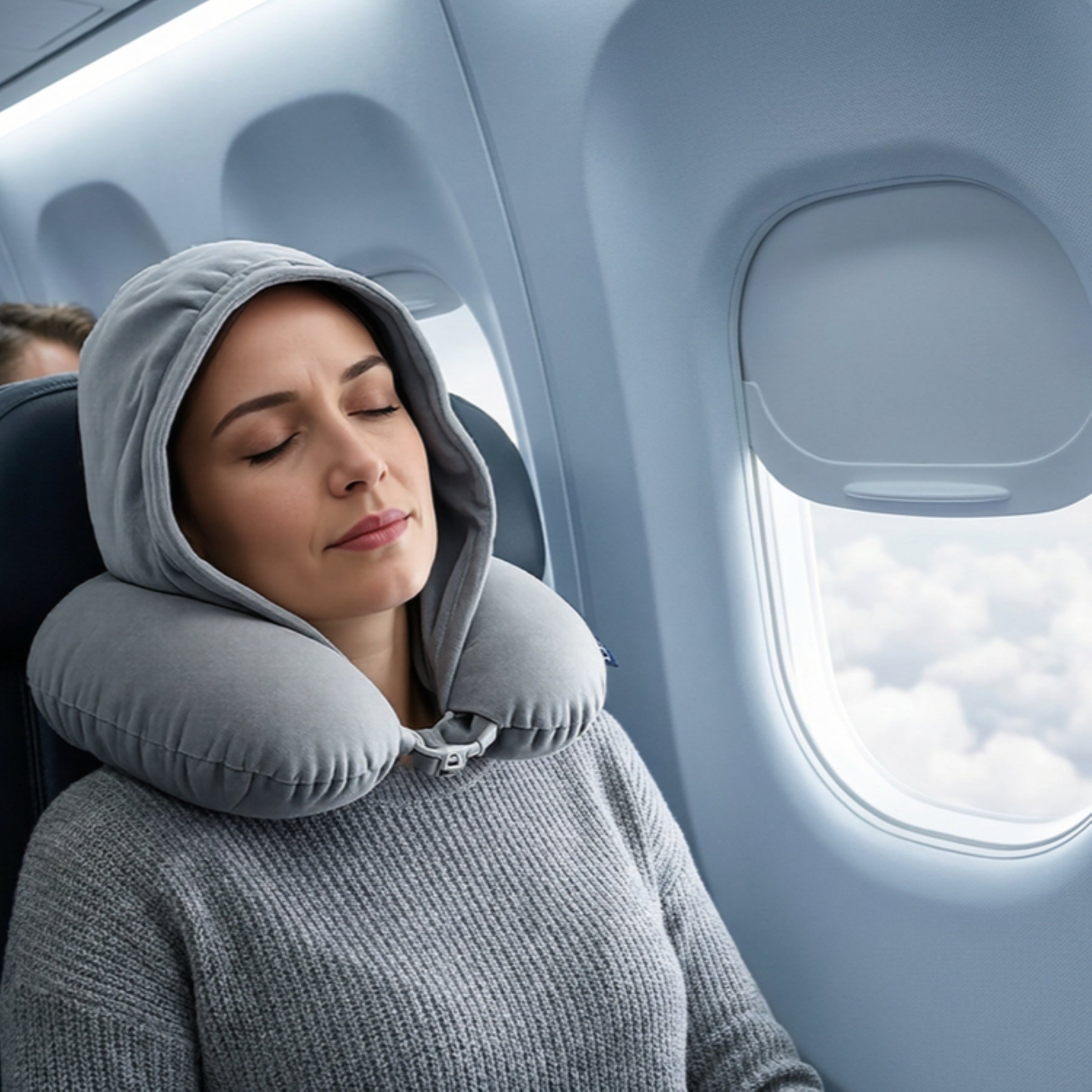 IZOD Twinkle Memory Foam Travel Neck Pillow with Hoodie