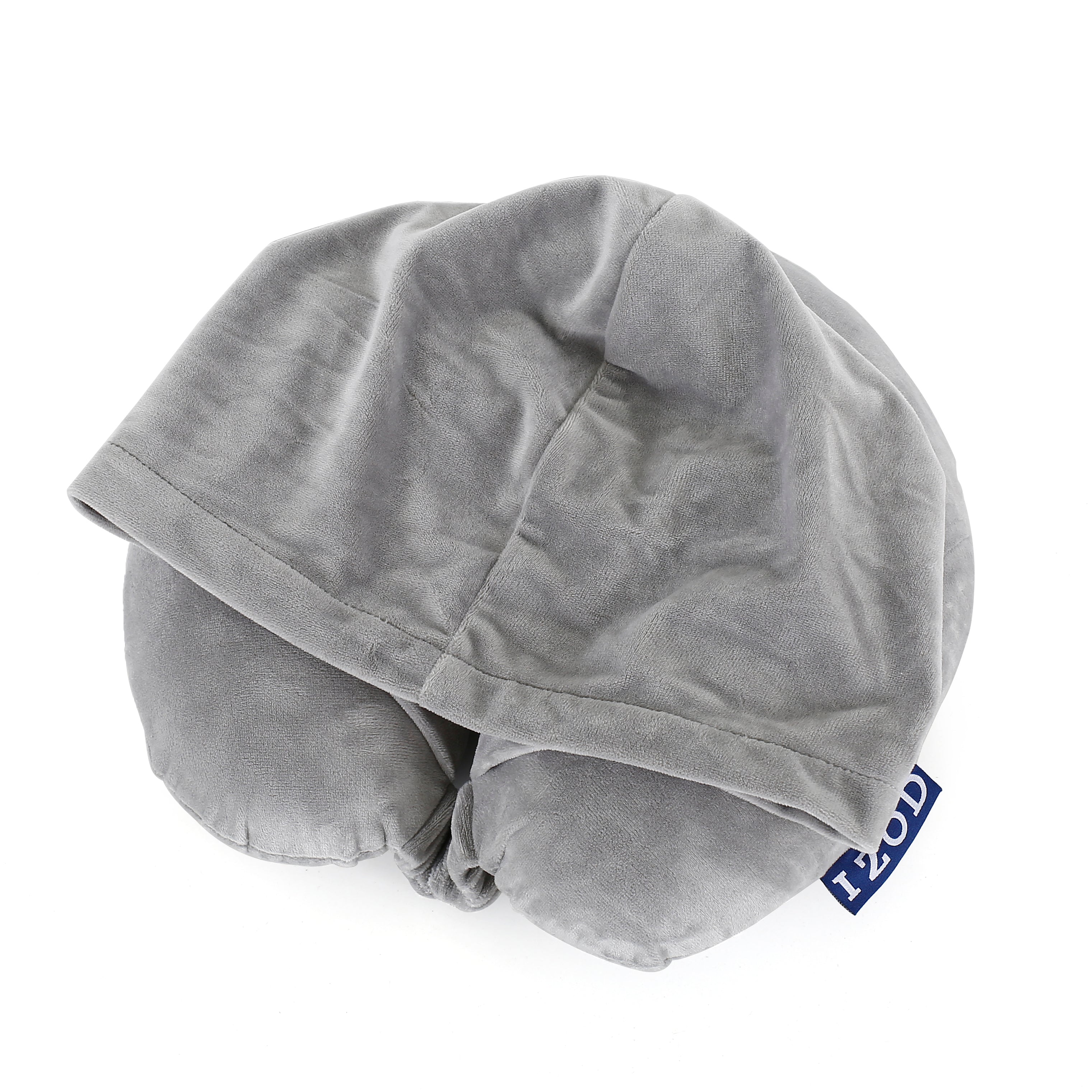 IZOD Twinkle Memory Foam Travel Neck Pillow with Hoodie