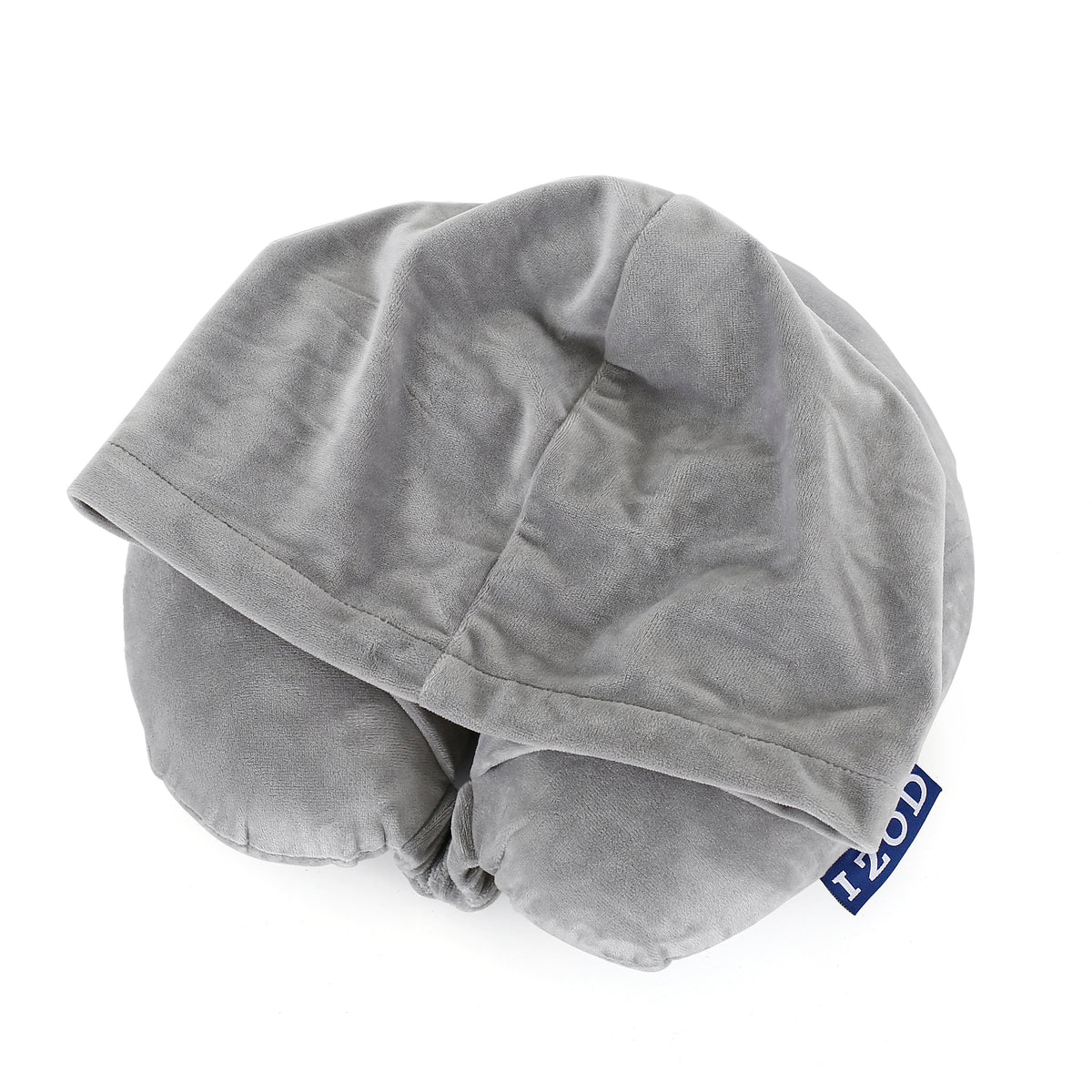 IZOD Twinkle Memory Foam Travel Neck Pillow with Hoodie