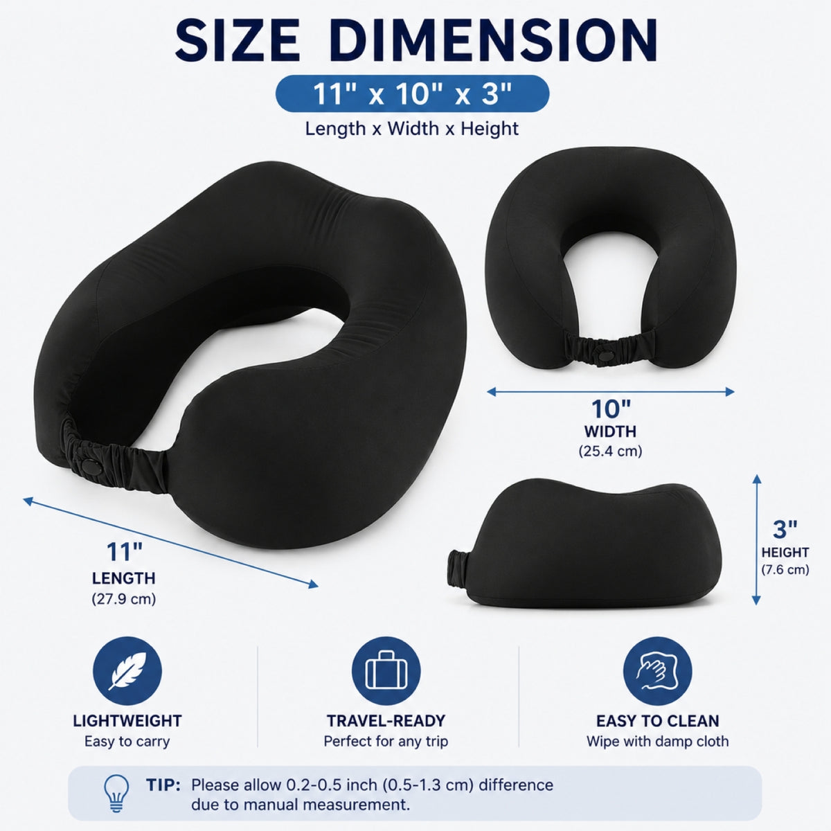 IZOD Cloud Memory Foam Travel Neck Pillow