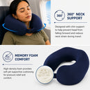 IZOD Cloud Memory Foam Travel Neck Pillow