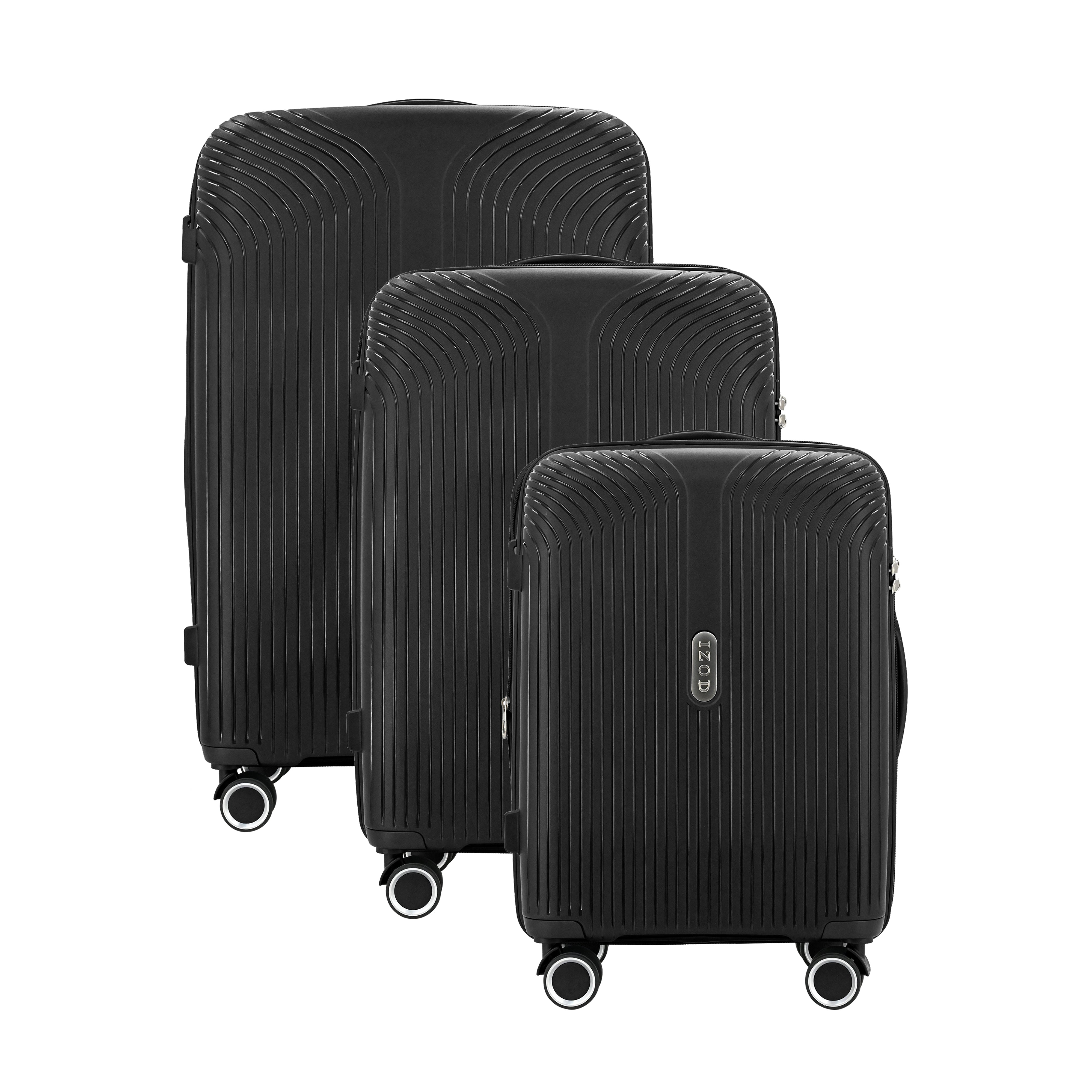 IZOD Sabina Premium Lightweight Polycarbonate Hard Shell 3 Piece Luggage Set - 20", 24", and 28" Sizes