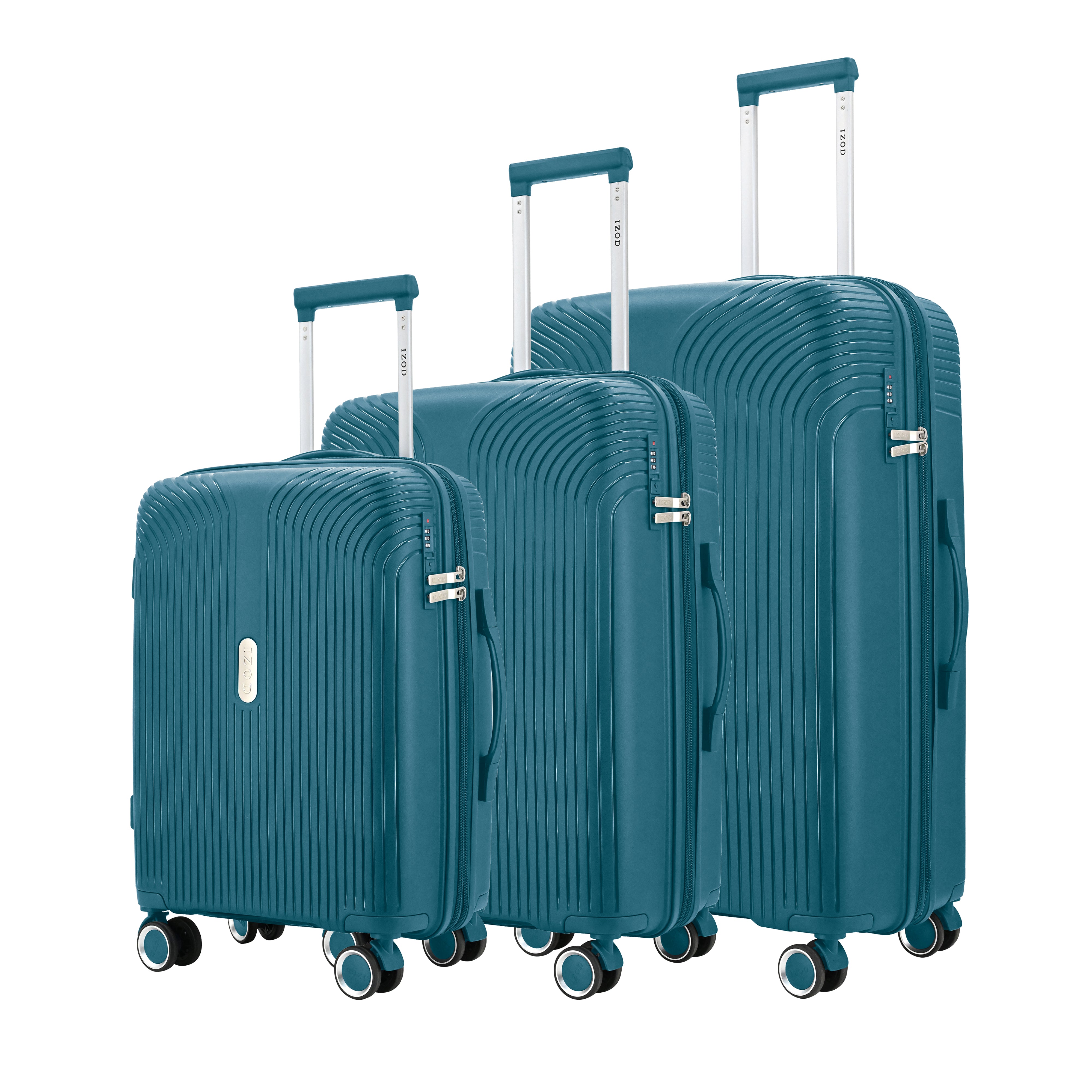 IZOD Sabina Premium Lightweight Polycarbonate Hard Shell 3 Piece Luggage Set - 20", 24", and 28" Sizes