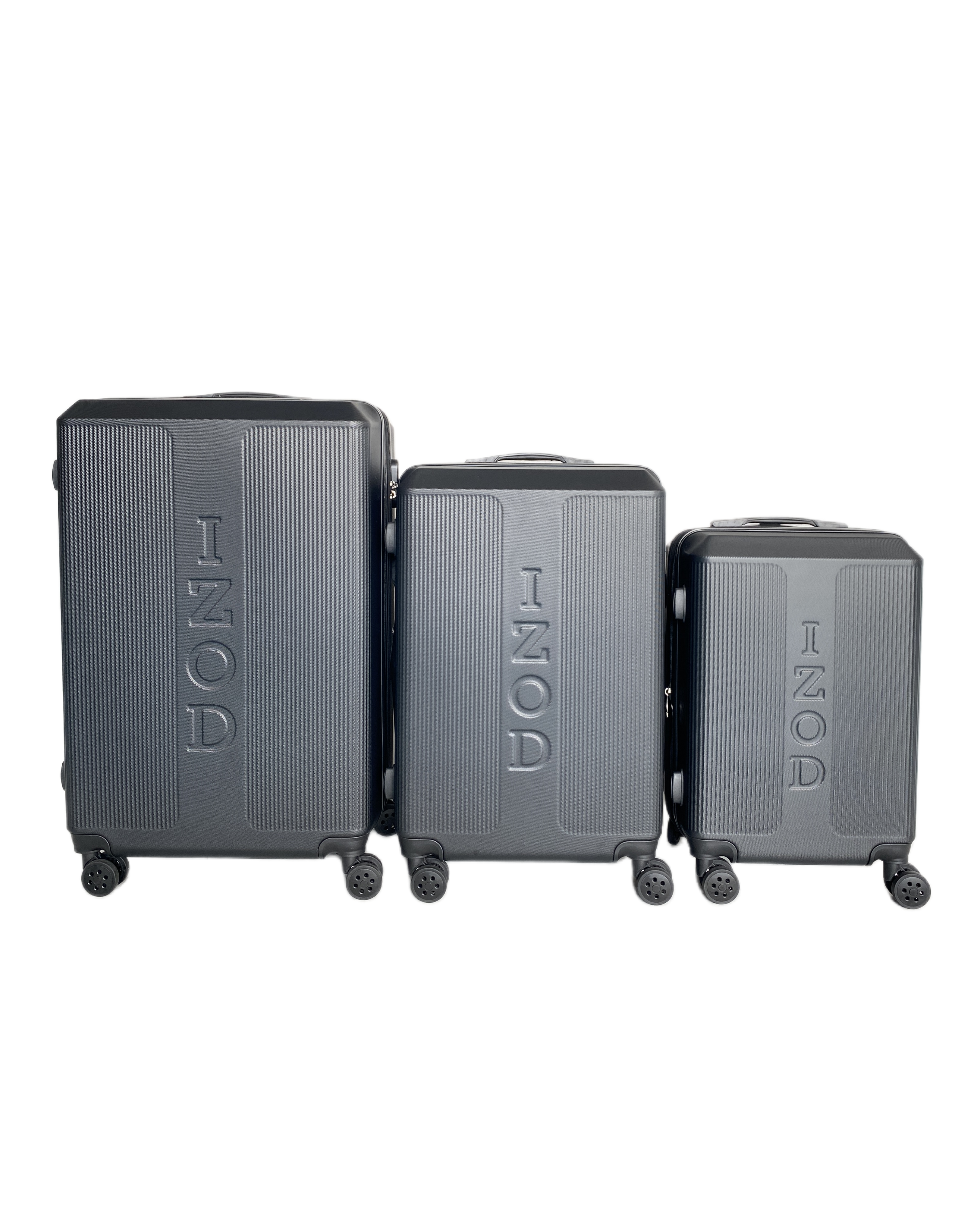 IZOD Skye Expandable ABS Hard shell Lightweight 360 Dual Spinning Wheels Combo Lock 28", 24", 20" 3 Piece Luggage Set