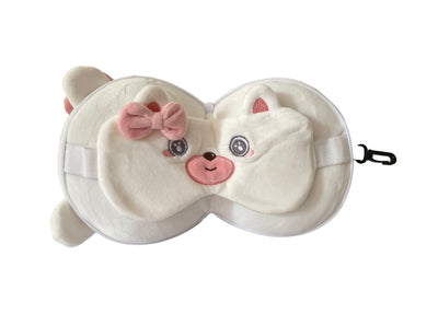 Kids 2-in-1 Travel Pillow and Eye Mask Animal Plush Soft Eye Mask Blindfold for Sleeping, Nights and Travel