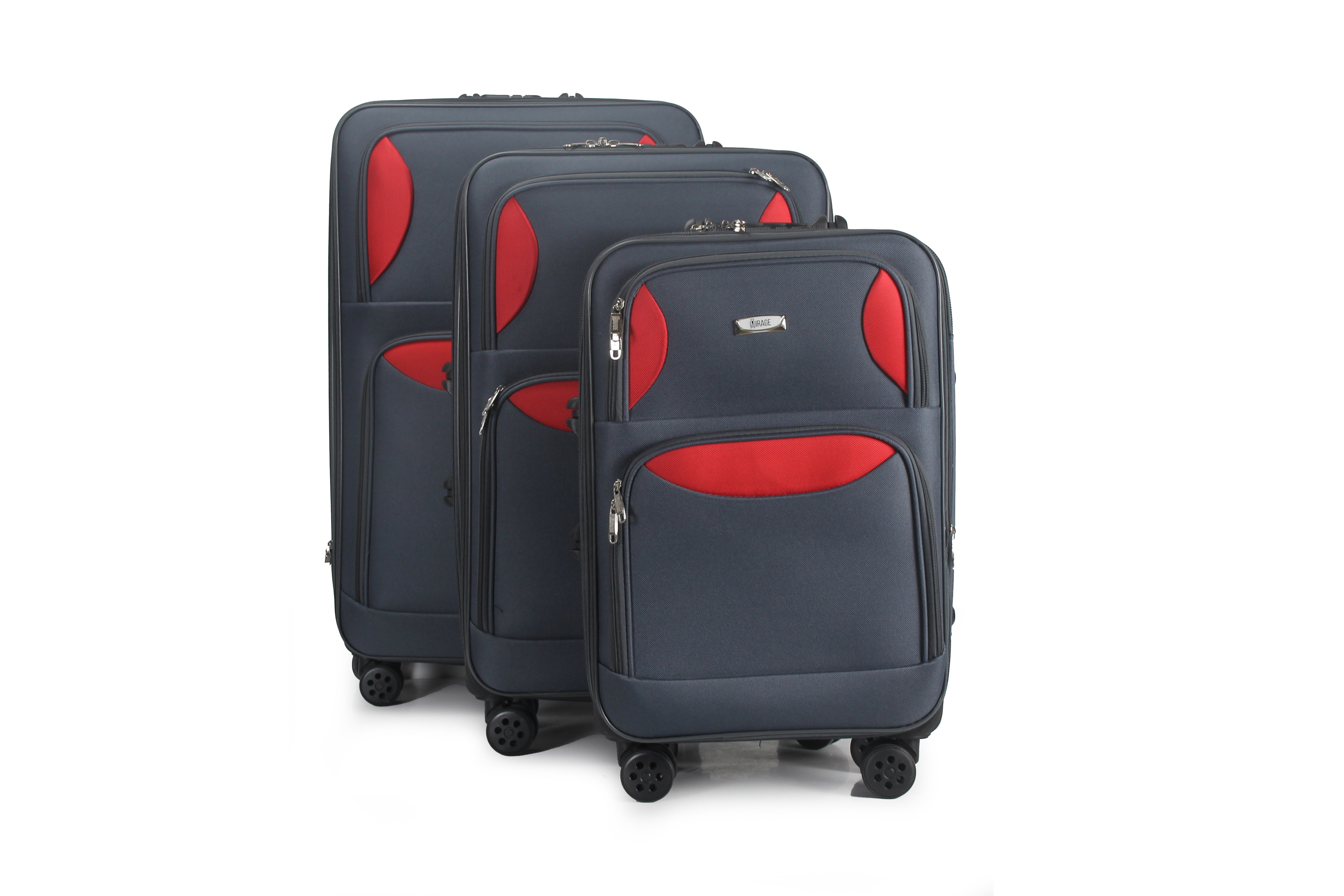 Zoe Soft Shell Lightweight Expandable 360 Dual Spinning Wheels Combo Lock 28", 24", 20" 3 Piece Luggage Set