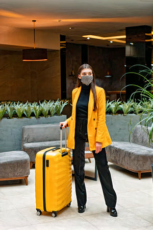 Yellow Suitcase Flying On White Background Stock Photo - Download Image Now  - Suitcase, Luggage, Travel - iStock