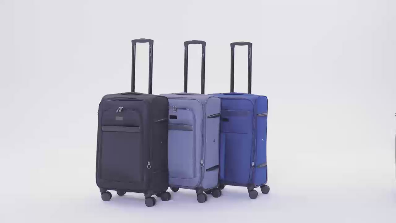 IZOD Noah Soft Shell Lightweight Expandable 360 Dual Spinning Wheels Combo Lock 28", 24", 20" 3 Piece Luggage Set
