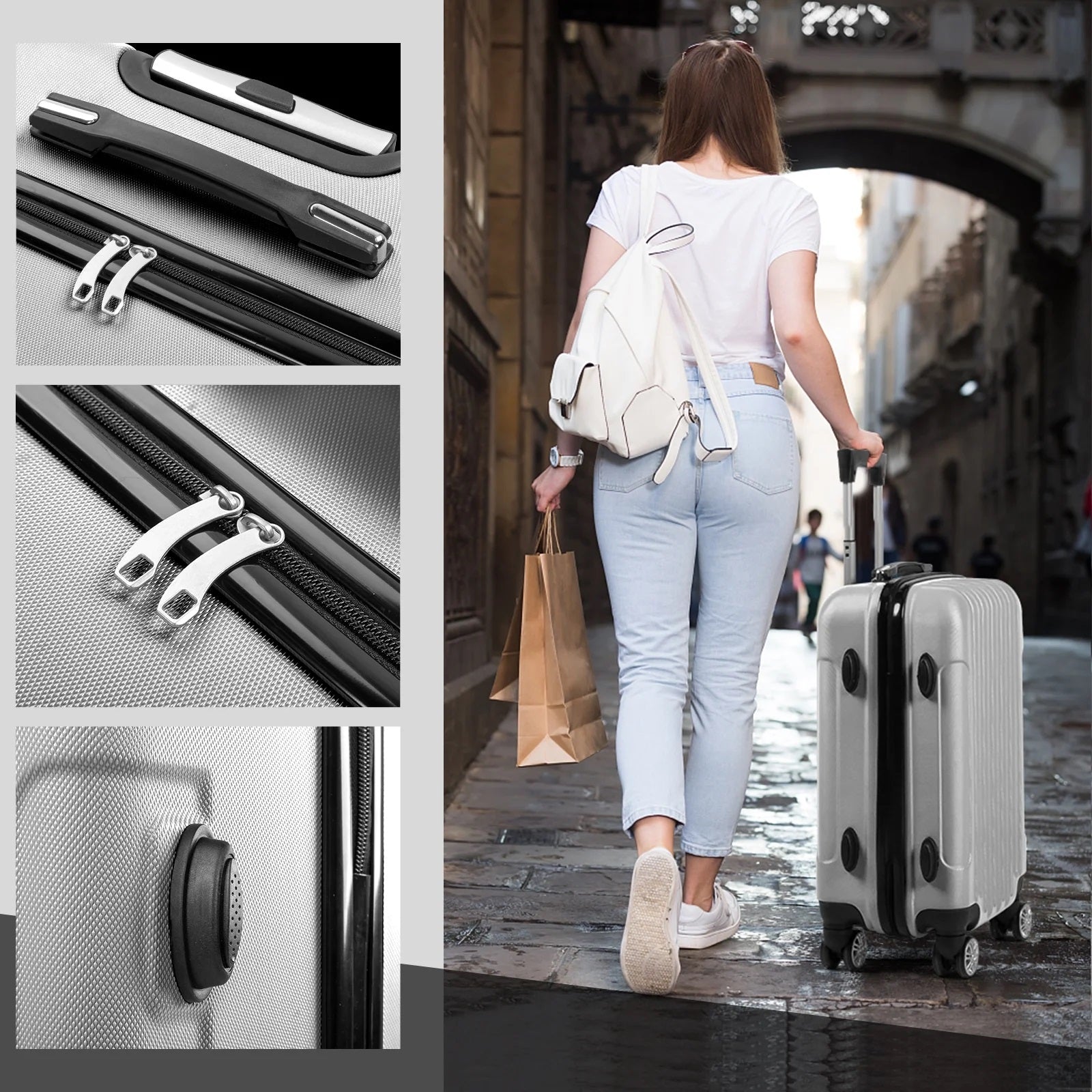 IZOD Baka Polypropylene Hard shell Expandable Lightweight 360 Dual Spinning Wheels Combo Lock 28", 24", 20" 3 Piece Luggage Set