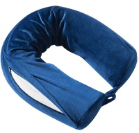 Snuggle Velvet Twist Memory Foam Travel Neck Pillow