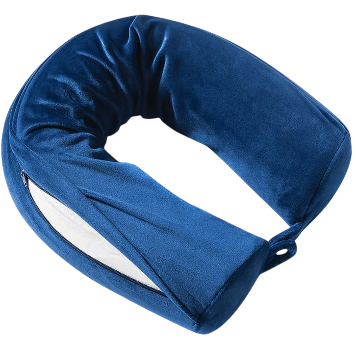 Snuggle Velvet Twist Memory Foam Travel Neck Pillow