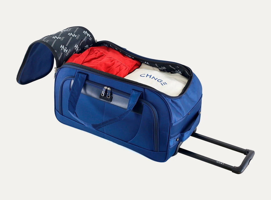IZOD Carol Lightweight Soft Shell Rolling Duffel Bag with Wheels
