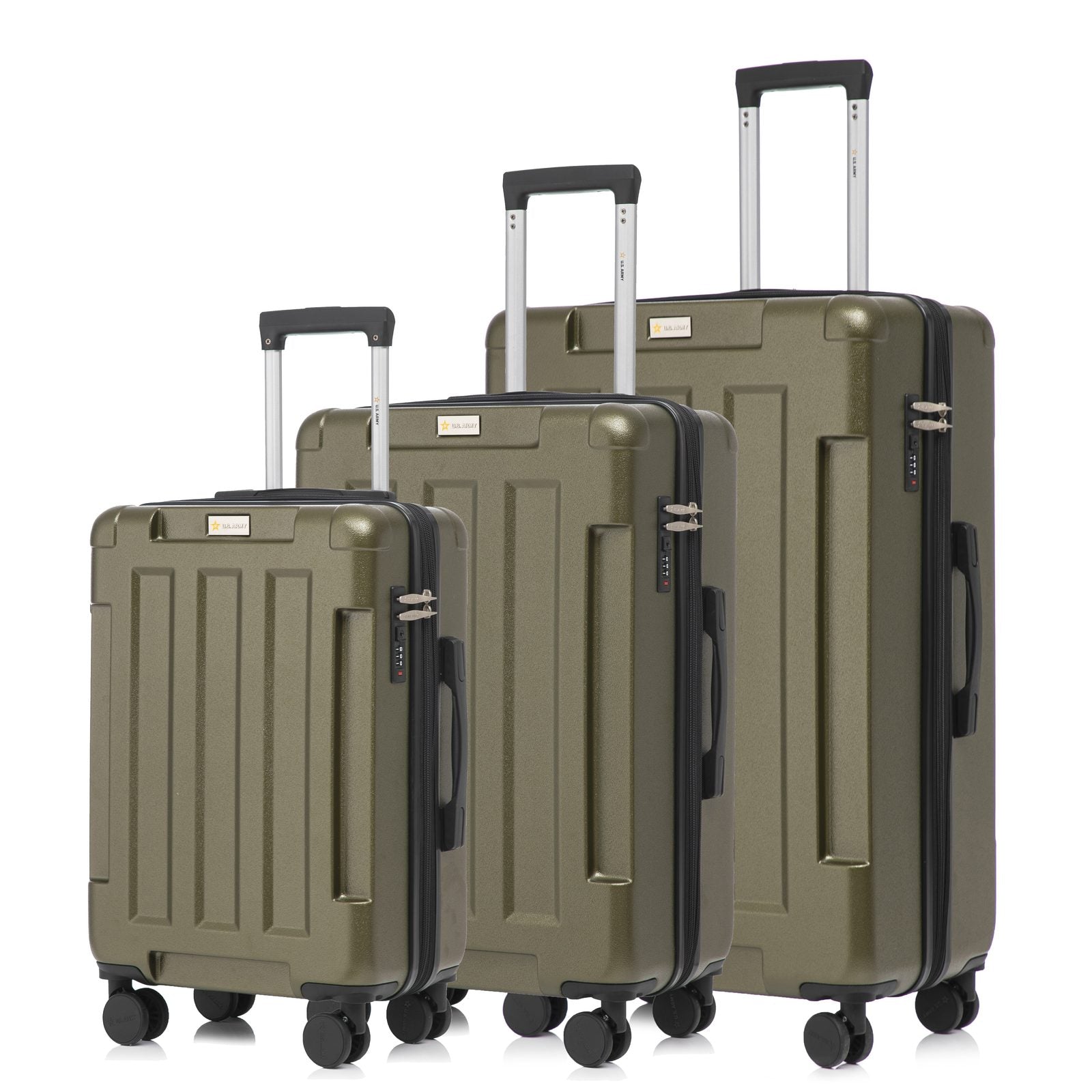 Green US Army luggage set